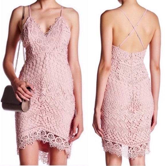 ASTR The Label Sleeveless Lace Bodycon Blush Pink Dress - Picture 10 of 10